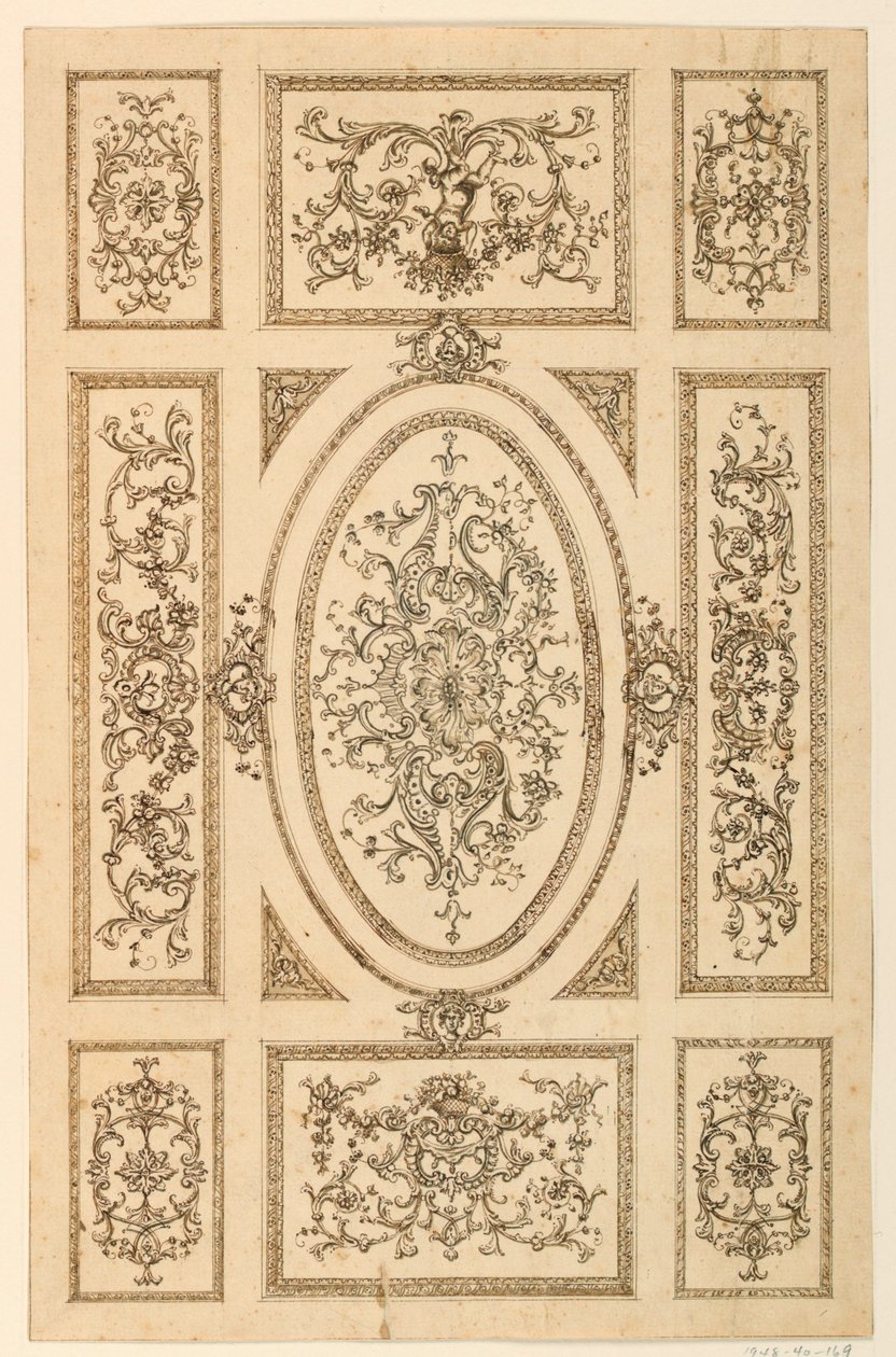 Rajz, mennyezeti terv, 1750 körül alkotó: Unknown artistUnknown artist