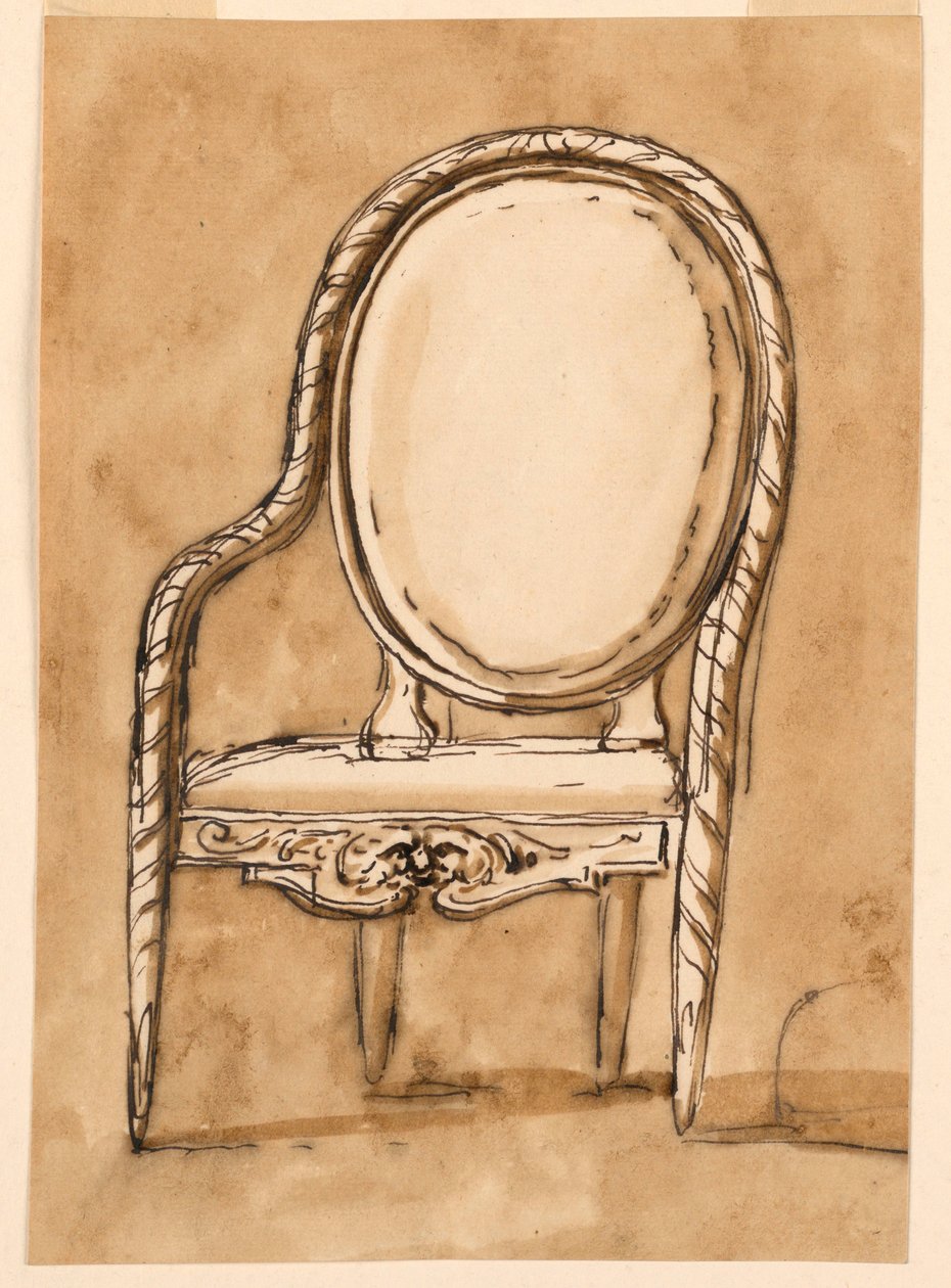 Rajz, szék, 1780-1790 alkotó: Unknown artistUnknown artist