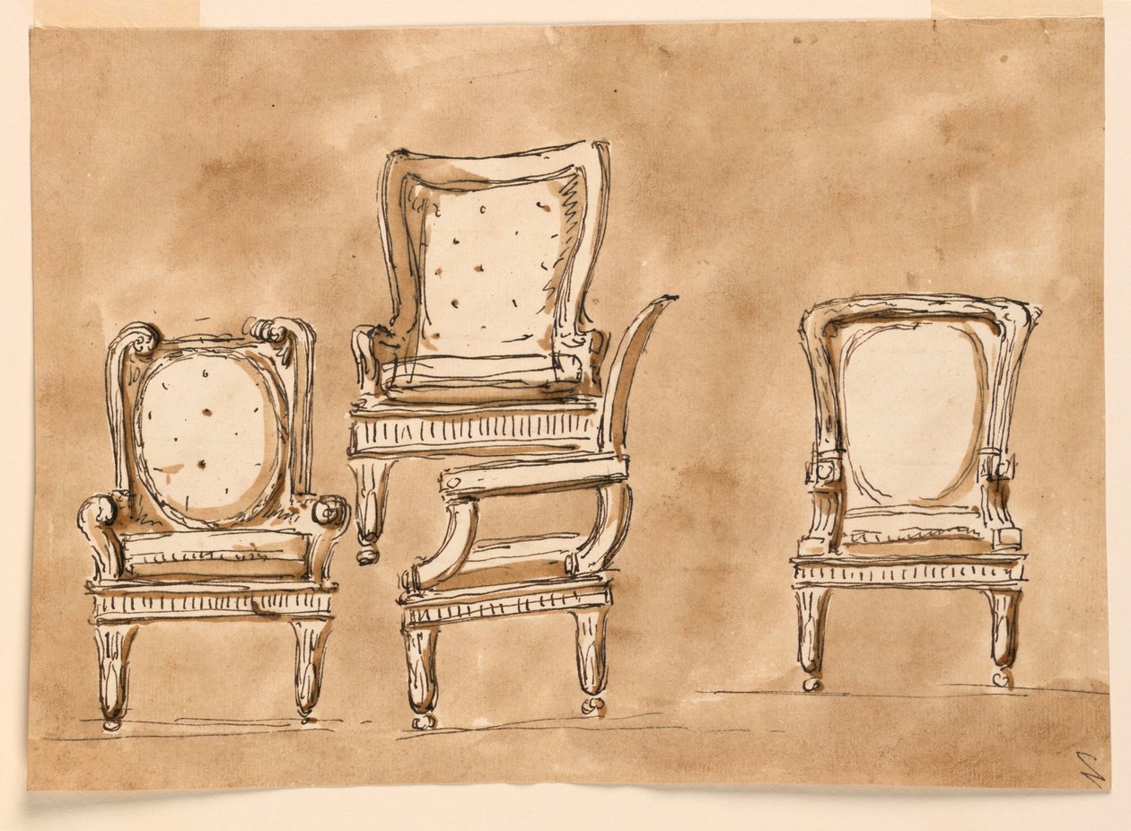 Rajz, székek, 1780-90 alkotó: Unknown artistUnknown artist