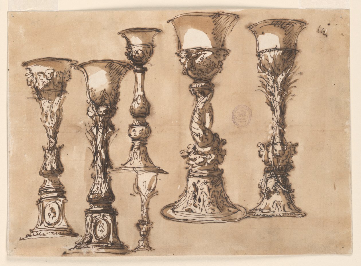 Rajz, kehelytervek, 18. század vége alkotó: Unknown artistUnknown artist