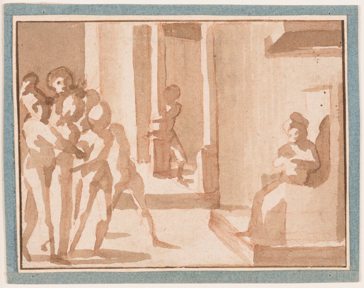 Rajz, Krisztus Káfás előtt, 1550-1600 alkotó: Unknown artistUnknown artist