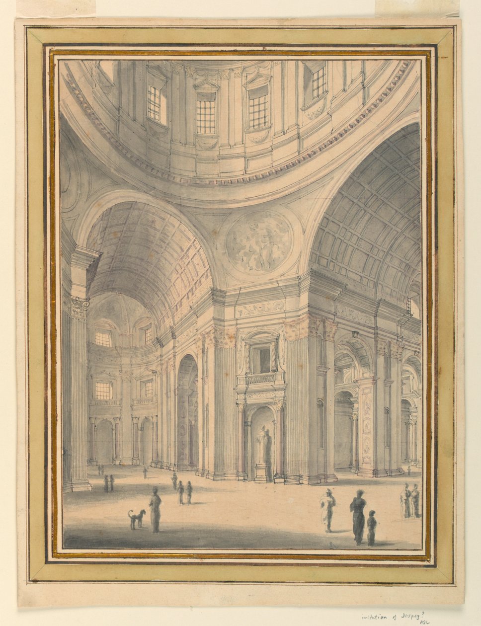 Rajz, templombelső, 1770 körül alkotó: Unknown artistUnknown artist