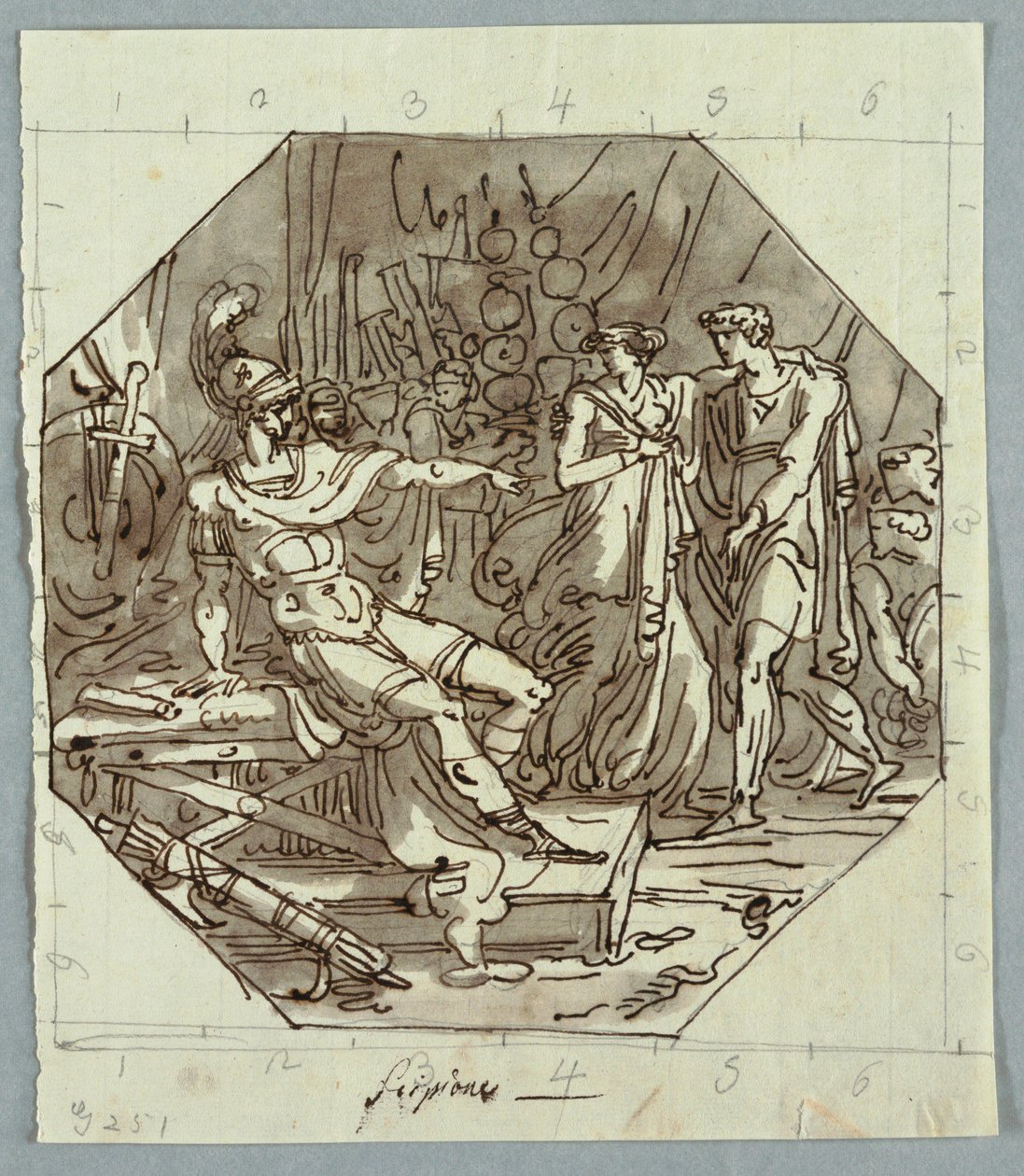 Rajz, Scipio kontinenciája, 1811 alkotó: Unknown artistUnknown artist