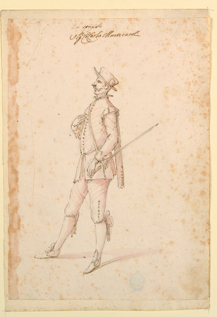 Rajz, jelmeztervezés: 1720 körül. alkotó: Unknown artistUnknown artist