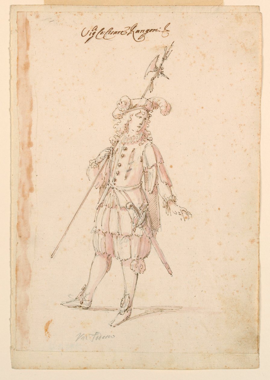 Rajz, jelmeztervezés: 1720 körül. alkotó: Unknown artistUnknown artist