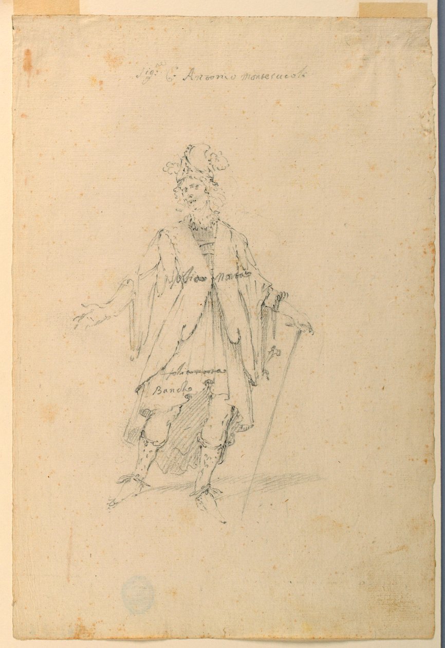 Rajz, jelmeztervezés: 1720 körül. alkotó: Unknown artistUnknown artist