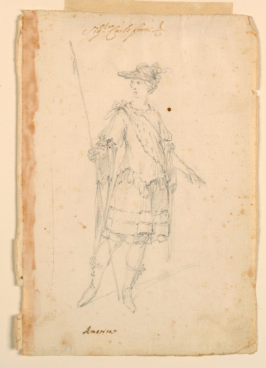 Rajz, jelmeztervezés: 1720 körül. alkotó: Unknown artistUnknown artist