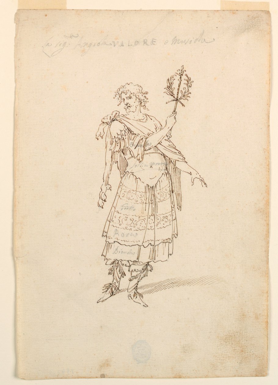 Rajz, jelmeztervezés: 1720 körül. alkotó: Unknown artistUnknown artist