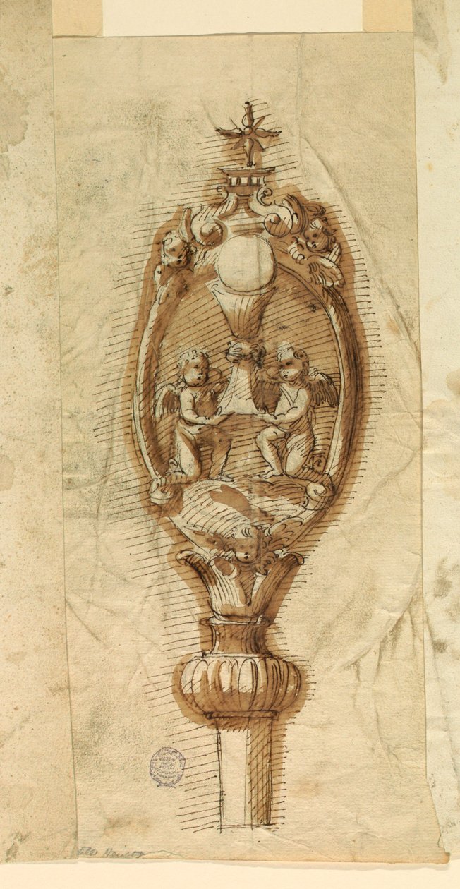 Rajz, Felvonulási bot címer, 1600-1650 alkotó: Unknown artistUnknown artist
