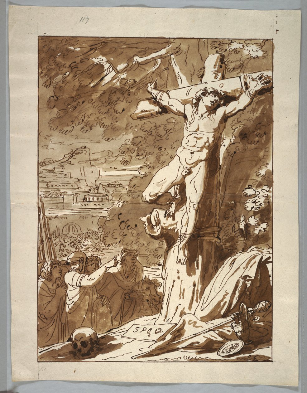 Rajz, Keresztrefeszítés, 1815-1825 alkotó: Unknown artistUnknown artist