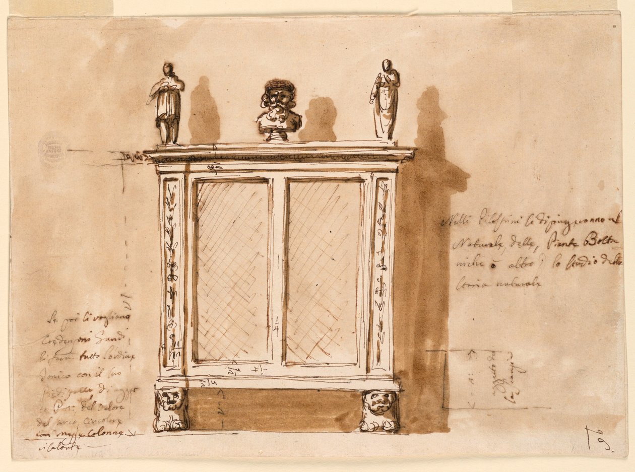 Rajz, szekrény, 1790-1810 alkotó: Unknown artistUnknown artist