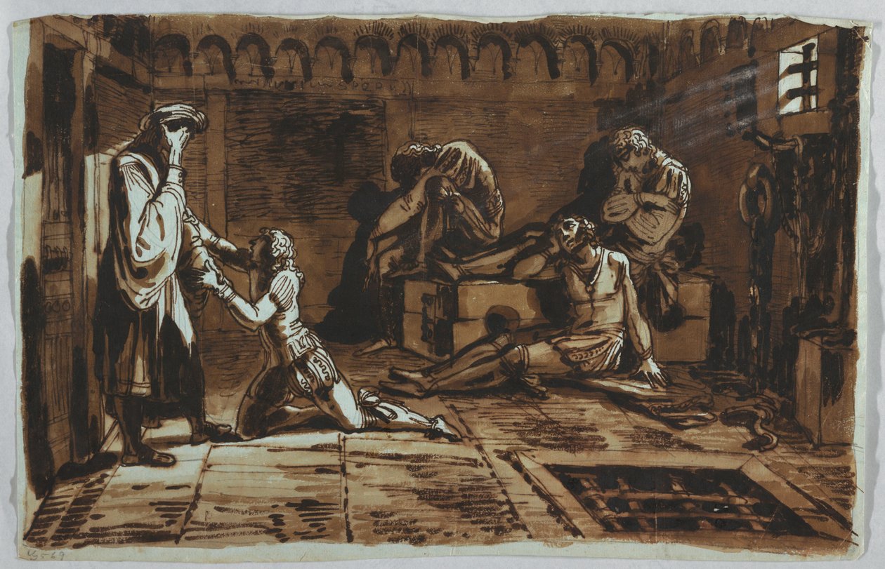Rajz, Ugolino gróf és fiai halála, 1815-1823 alkotó: Unknown artistUnknown artist