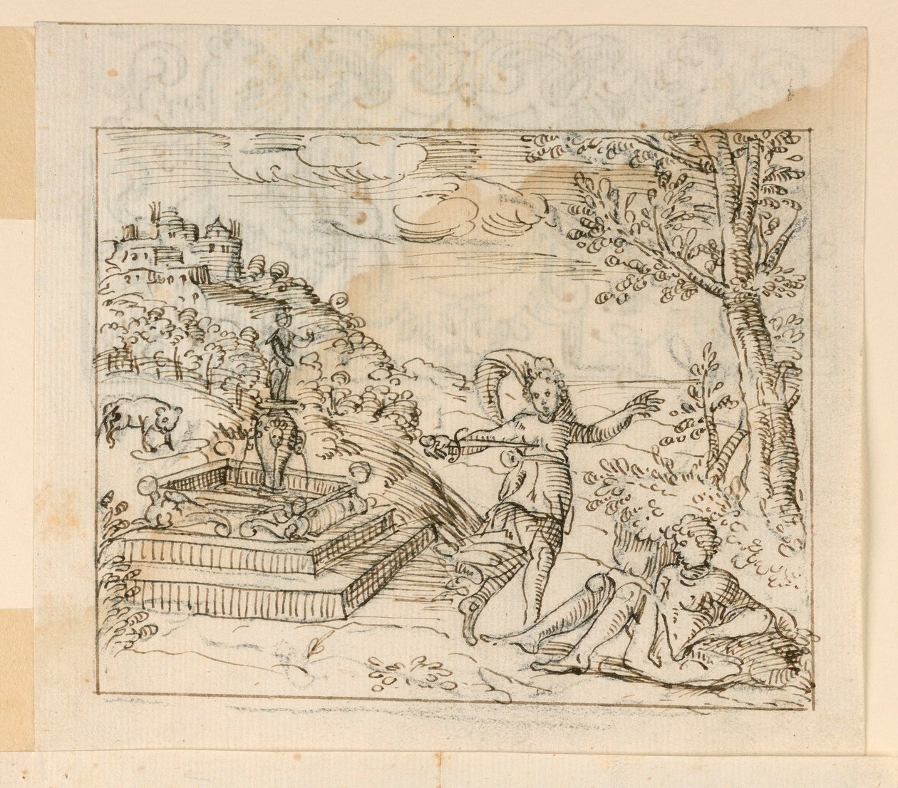 Rajz, Thisbe halála, 1600-1625 alkotó: Unknown artistUnknown artist