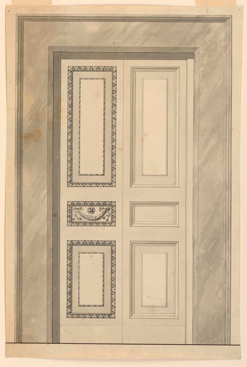 Rajz, Nyílászáró díszítése, 1780 körül. alkotó: Unknown artistUnknown artist