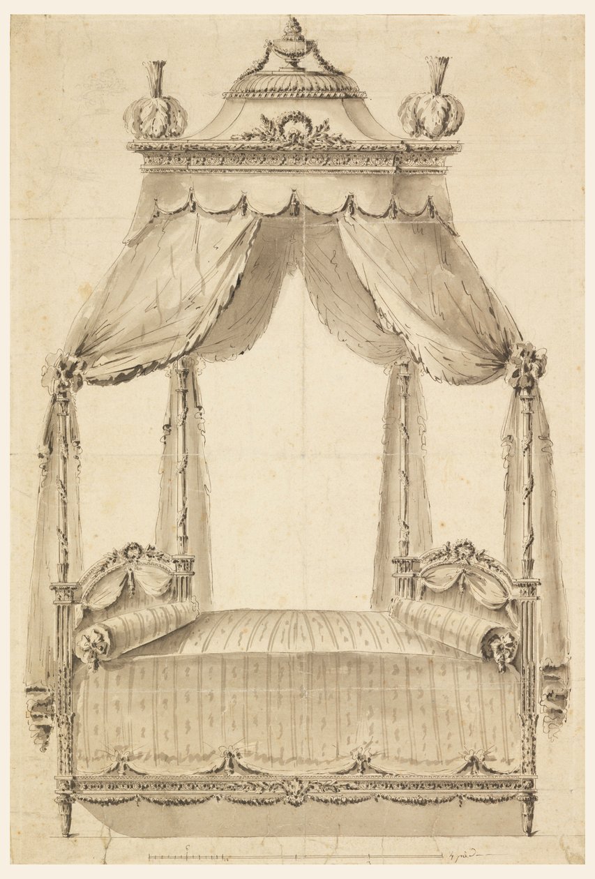 Rajz, Ágyterv, 1785 körül. alkotó: Unknown artistUnknown artist