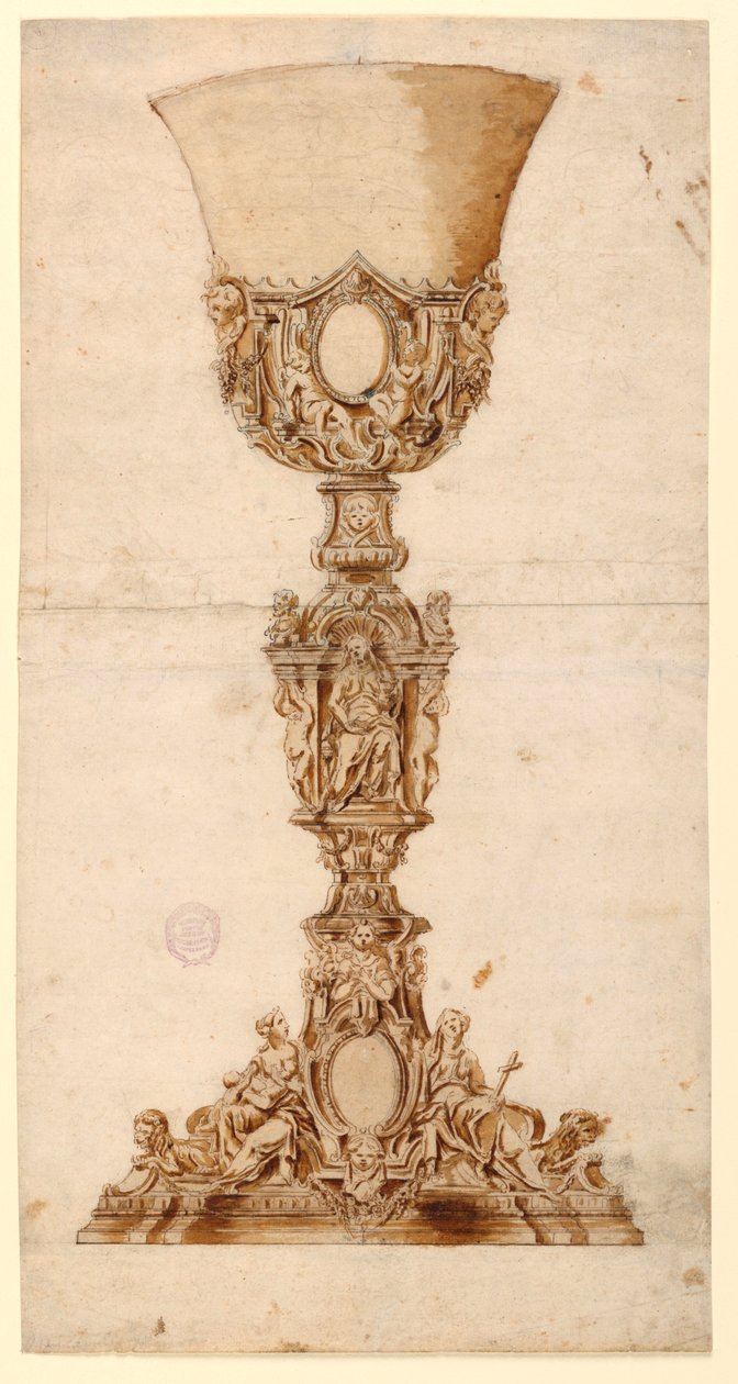 Rajz, kehelyterv, 1710-1740 alkotó: Unknown artistUnknown artist