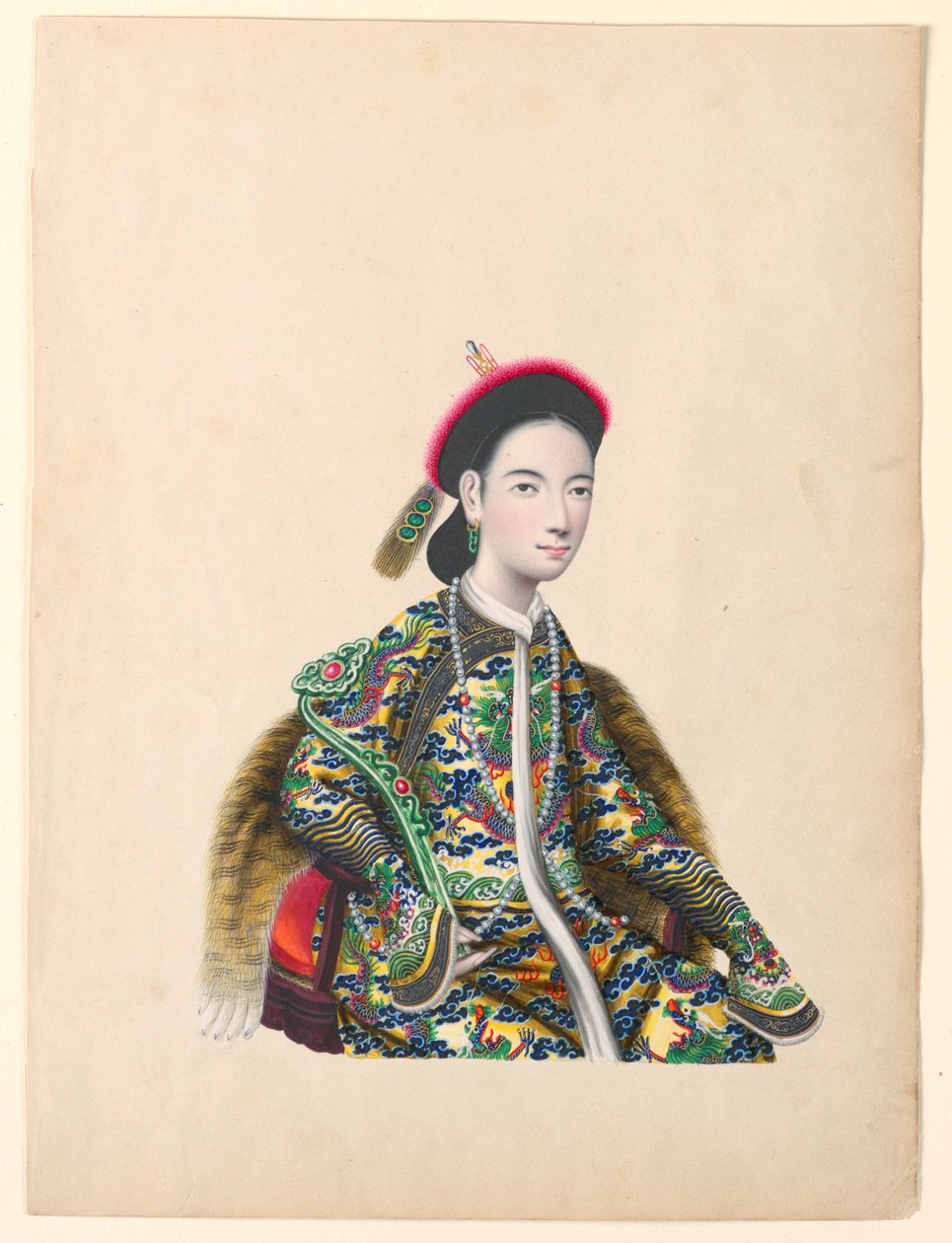 Miniatúra, ülő hölgy portréja, 1820-60 körül alkotó: Unknown artistUnknown artist