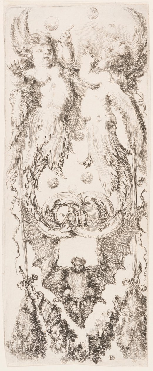 Nyomat, Ornamentika vagy groteszk (groteszk dísz), 1653 körül. alkotó: Unknown artistUnknown artist