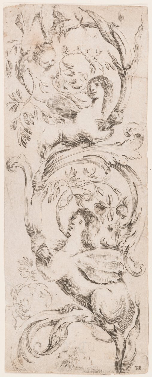 Nyomat, Ornamentika vagy groteszk (groteszk dísz), 1653 körül. alkotó: Unknown artistUnknown artist