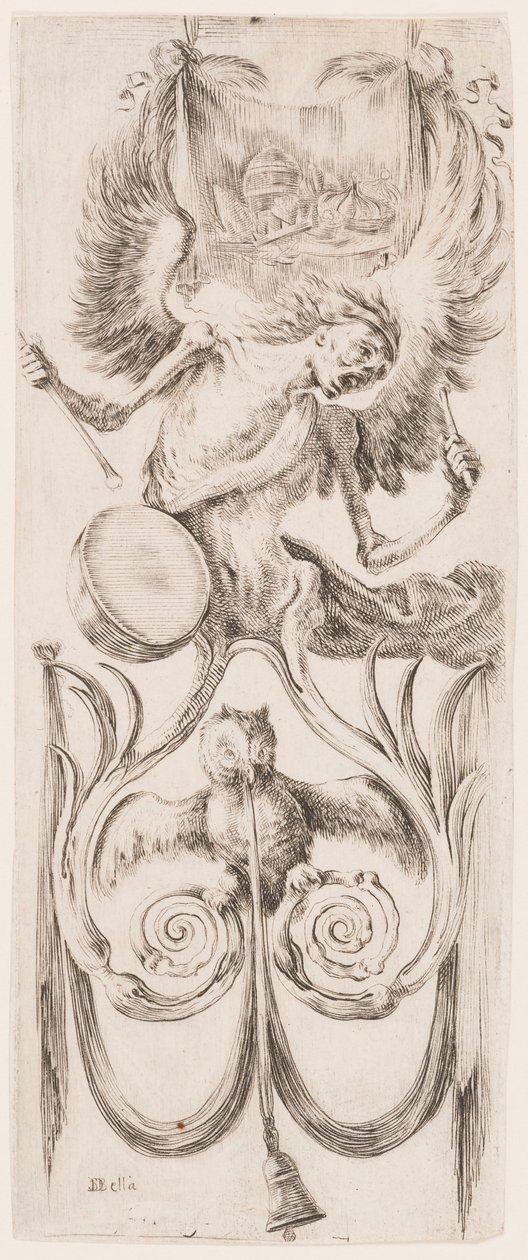 Nyomat, Ornamentika vagy groteszk (groteszk dísz), 1653 körül. alkotó: Unknown artistUnknown artist