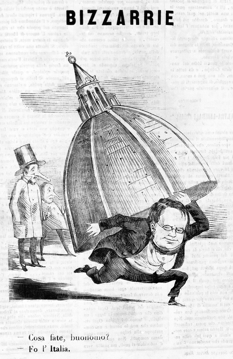 - Mit csinál, uram? - I do Italy (Cavour Firenze kupolájával) Il Fischietto szatirikus metszet alkotó: Unknown artist