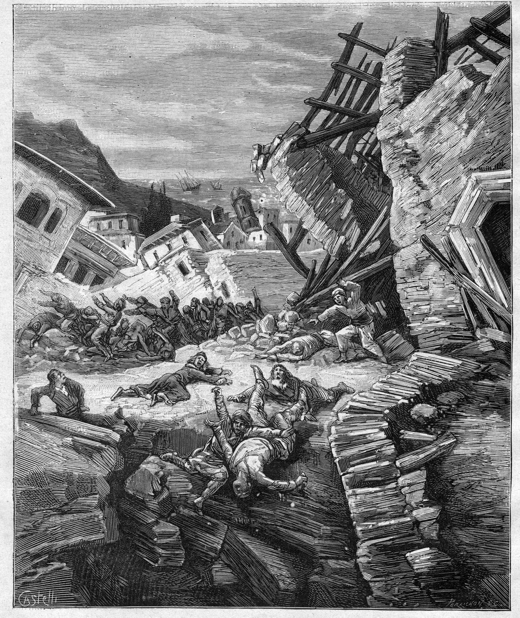 1881 Khiosz földrengés - Görögország - Földrengés Chiosban alkotó: Unknown artist