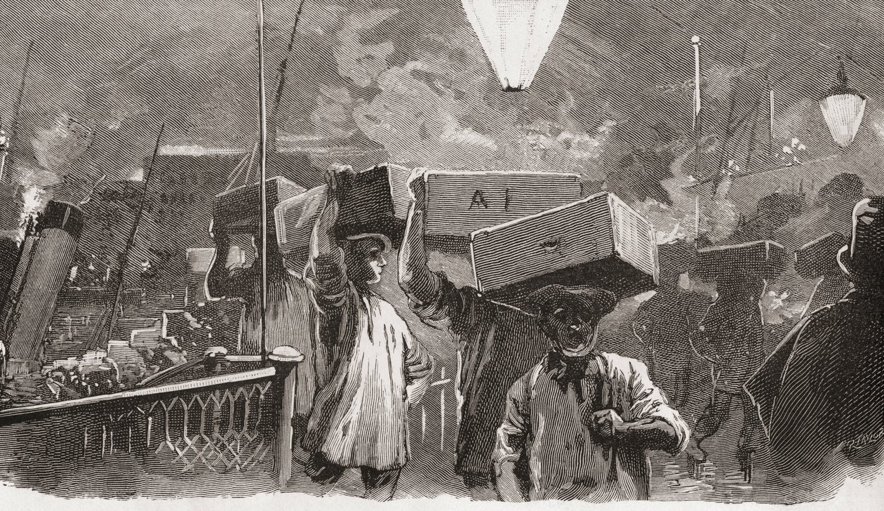 Reggel 5 óra a Billingsgate halpiacon, London, Anglia a 19. században alkotó: Unknown artist