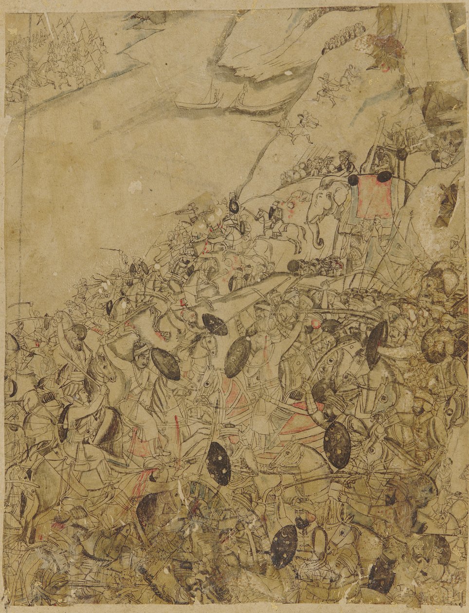 Csata egy folyó partján alkotó: Unknown artist