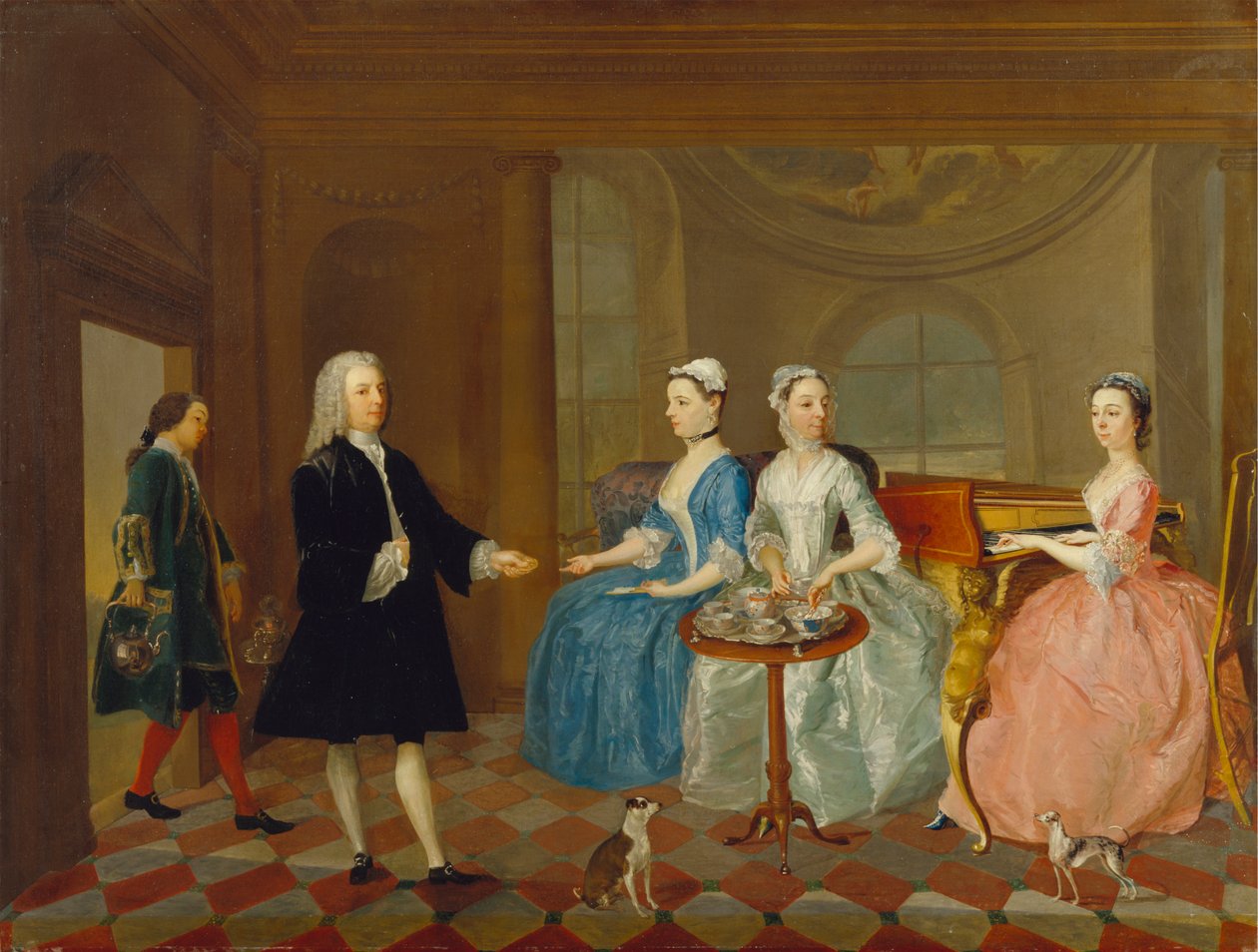 Egy teával felszolgált család, esetleg a Carter család alkotó: Unknown artist