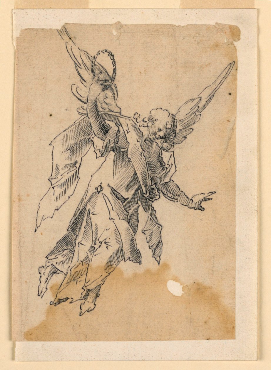 Egy repülő angyal koszorút hordozó alkotó: Unknown artist