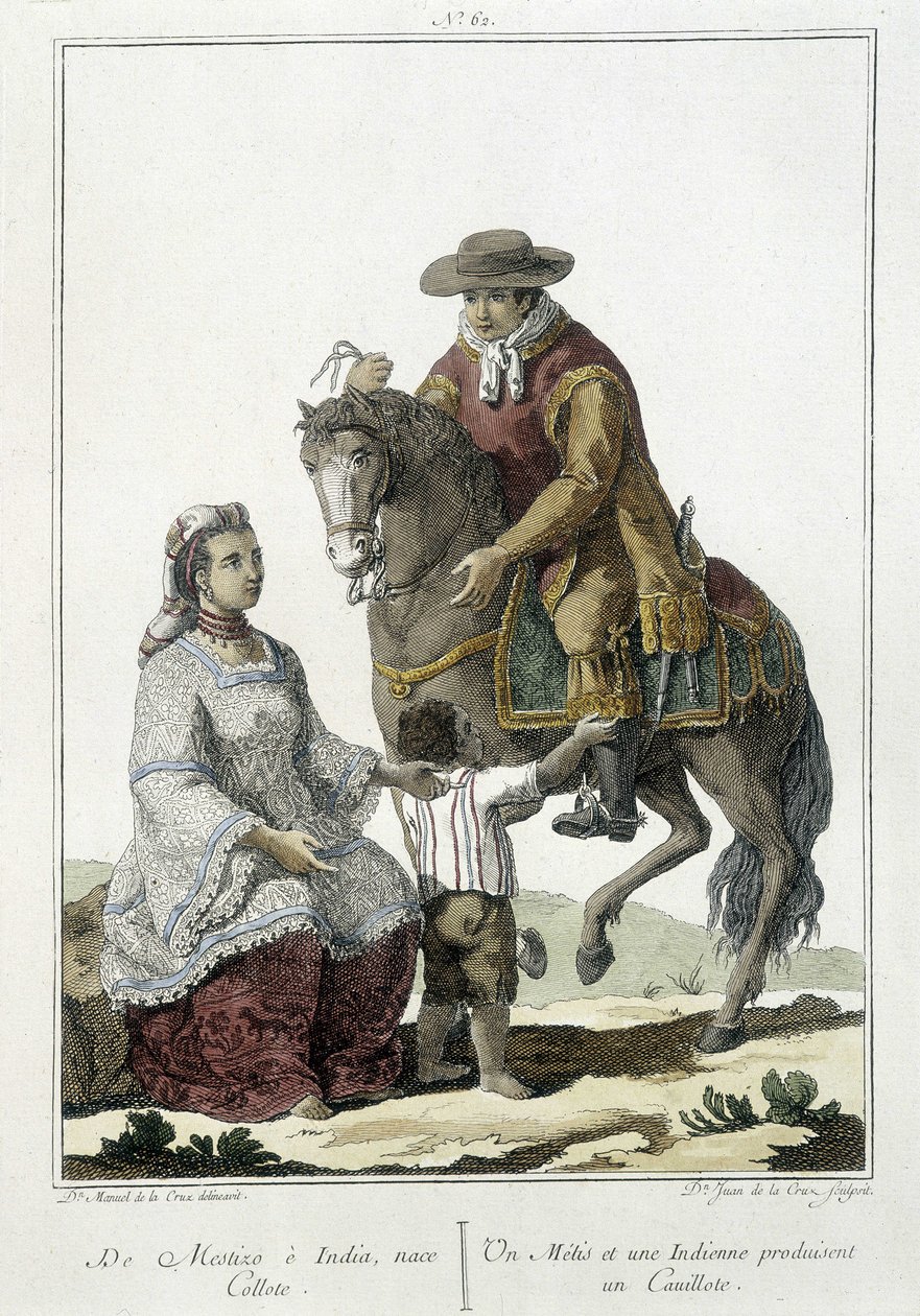 Egy Métis és egy indián cauillote-t szül - metszet alkotó: Unknown artist