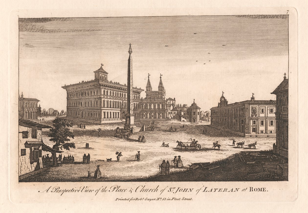 Perspektivikus kilátás a helyről és a Lateráni Szent János-templomról Rómában alkotó: Unknown artist