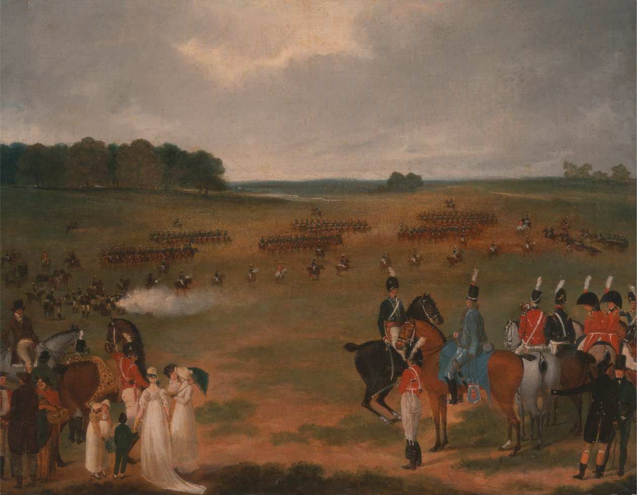 A londoni önkéntes lovasság és repülő tüzérség áttekintése a Hyde Parkban 1804-ben alkotó: Unknown artist
