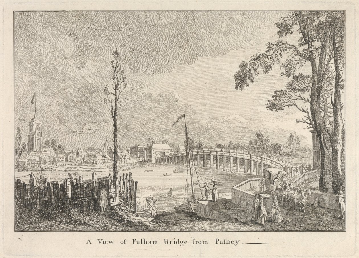 Kilátás a Fulham-hídra Putney felől alkotó: Unknown artist