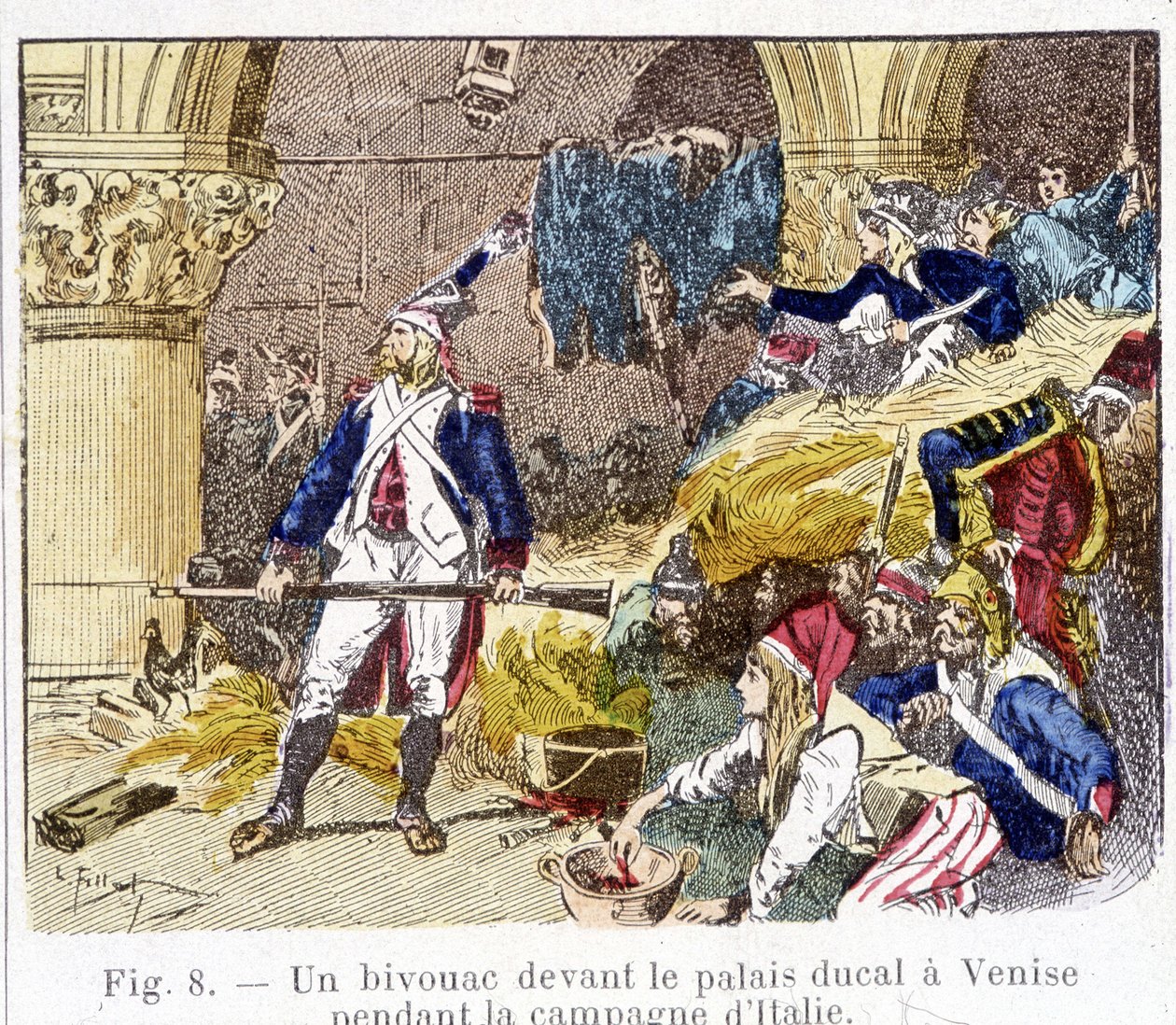 Bivak a velencei hercegi palota előtt az olasz hadjárat idején alkotó: Unknown artist