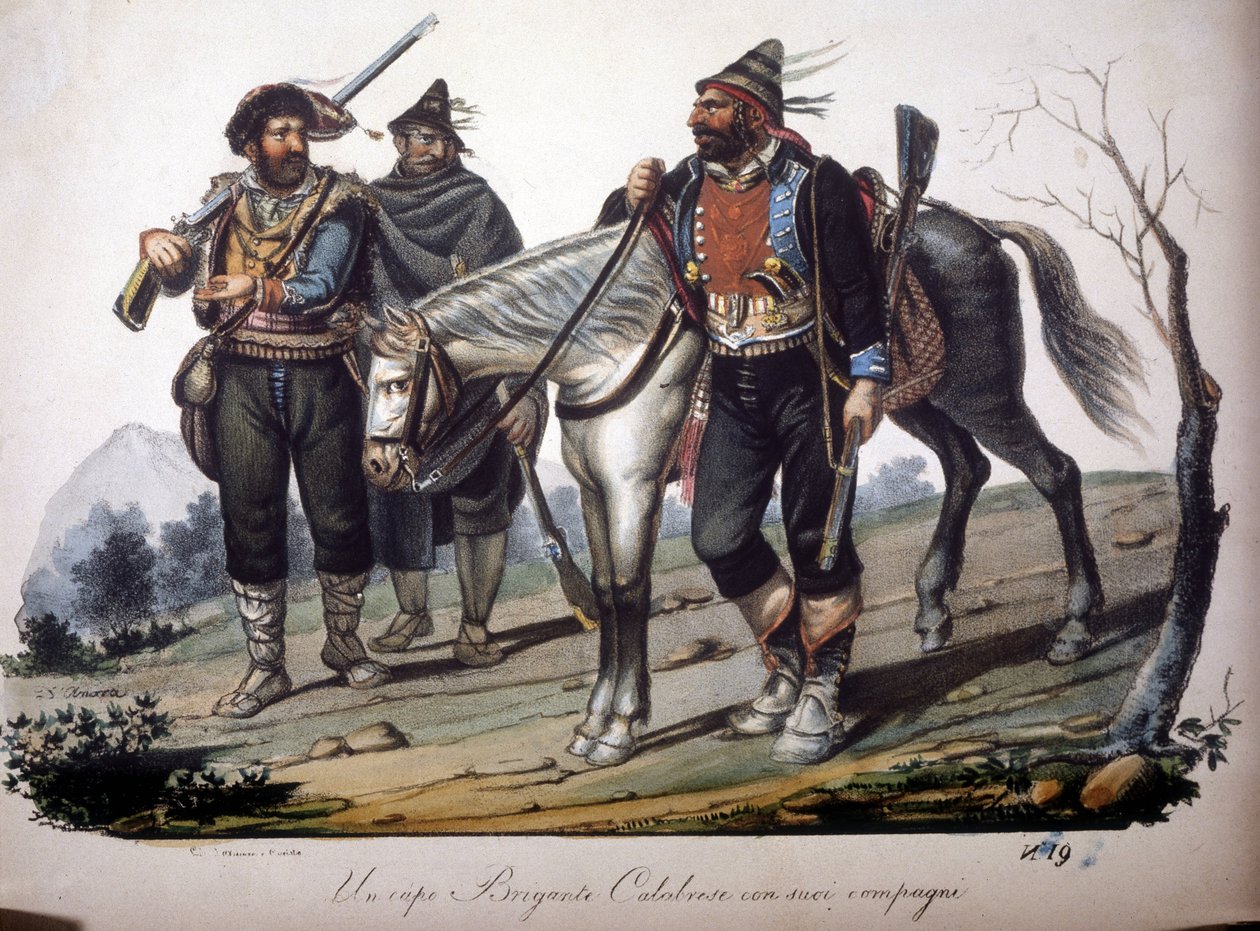 Egy rablóbanda Calabriából (Olaszország). alkotó: Unknown artist