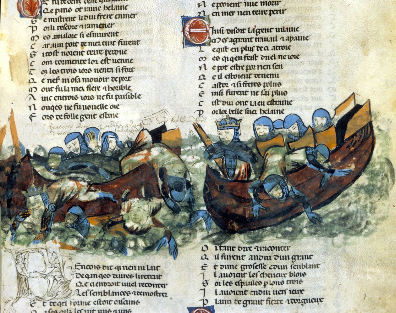 Tengeri csata. 13. századi miniatűr alkotó: Unknown artist