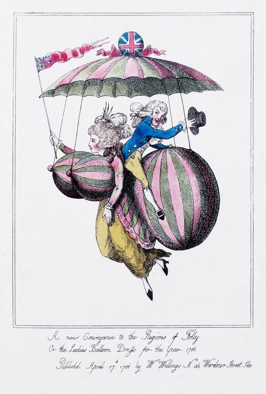 "Új eszköz a bolondság vidékén, avagy a női léggömbruha 1786-ban" alkotó: Unknown artist