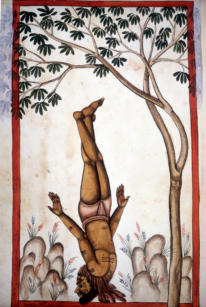 Egy oldalfakír a Stefano Nivibus Cardeira „Mogol története”” (Moghul vagy Moghol) kéziratából (ms.8300). 18. század. Bibloteca marciana, Velence alkotó: Unknown artist