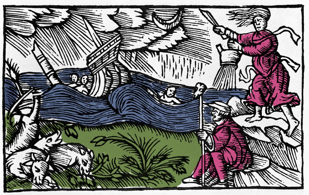 Egy boszorkány lázat idéz elő Olaus Magnus, Róma, 1555 "Az északi nemzet története" után alkotó: Unknown artist