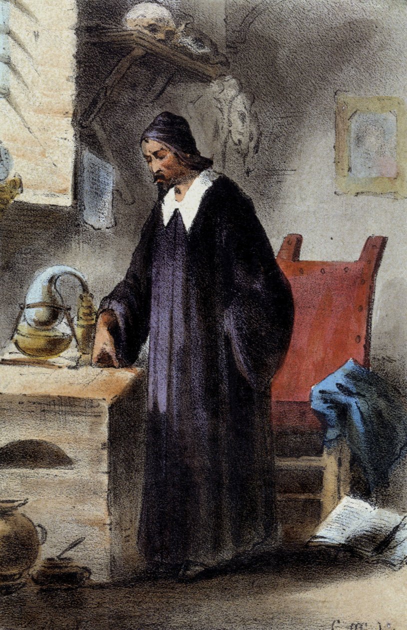 Nicola Barnaud alkimista, a filozófiai kő kutatója. alkotó: Unknown artist