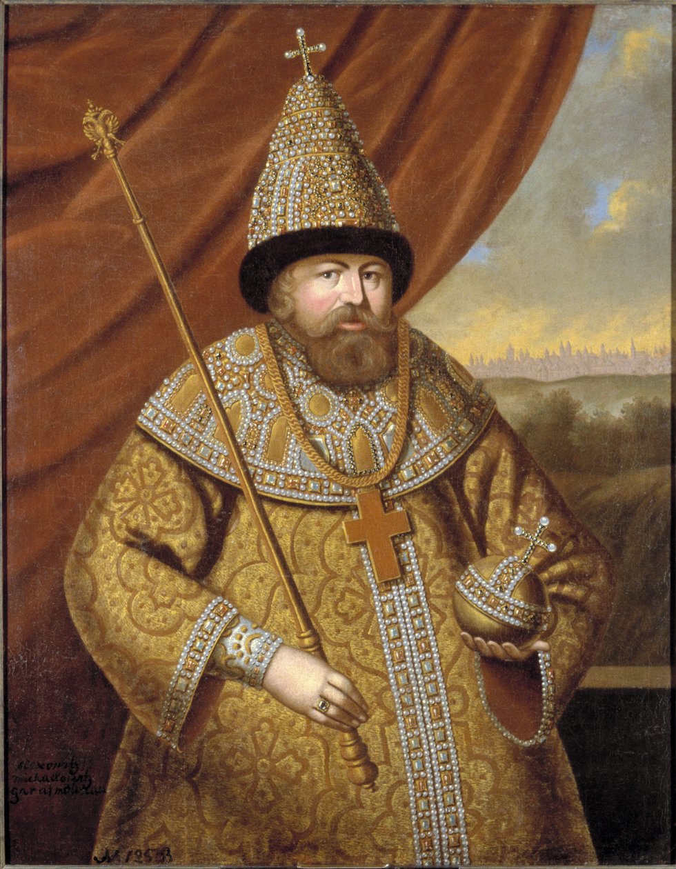 Alexis Ier Mikhailovich, dit le Tsar tres paisible – I. Alekszisz Mihajlovics orosz cár (1629-1676) portréja, Anonymous. Olaj, vászon, XVII. század második fele. Mérete: 136x107 cm. Nemzeti Múzeum Stockholm alkotó: Unknown artist