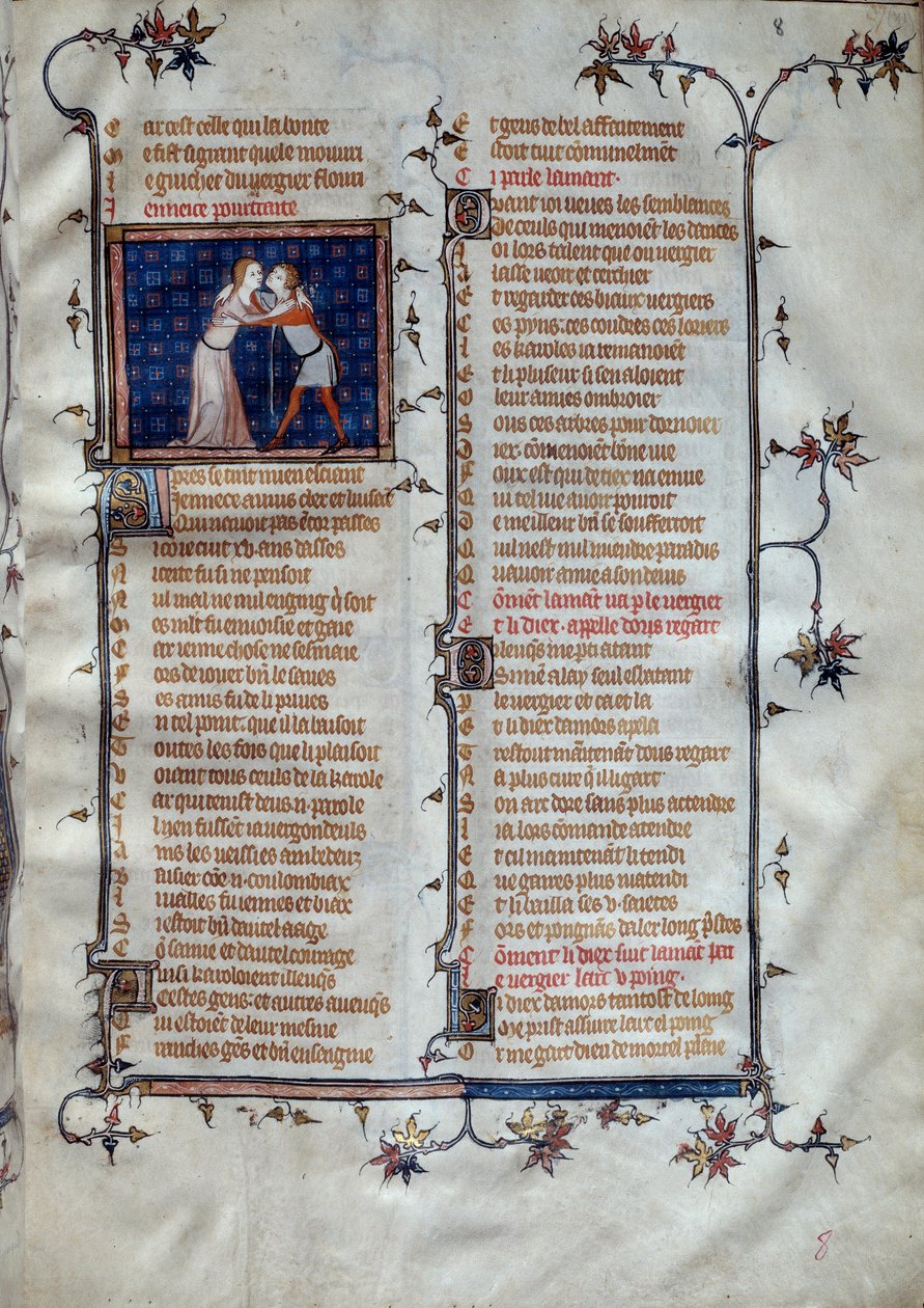 Az ifjúsági miniatűr allegóriája Jean de Meun, Jean de Meung vagy Jean Chopinel, Jean Clopinel (1240-1305 körül), 1370 körül. Párizs, Bibliotheque Sainte Genevieve alkotó: Unknown artist