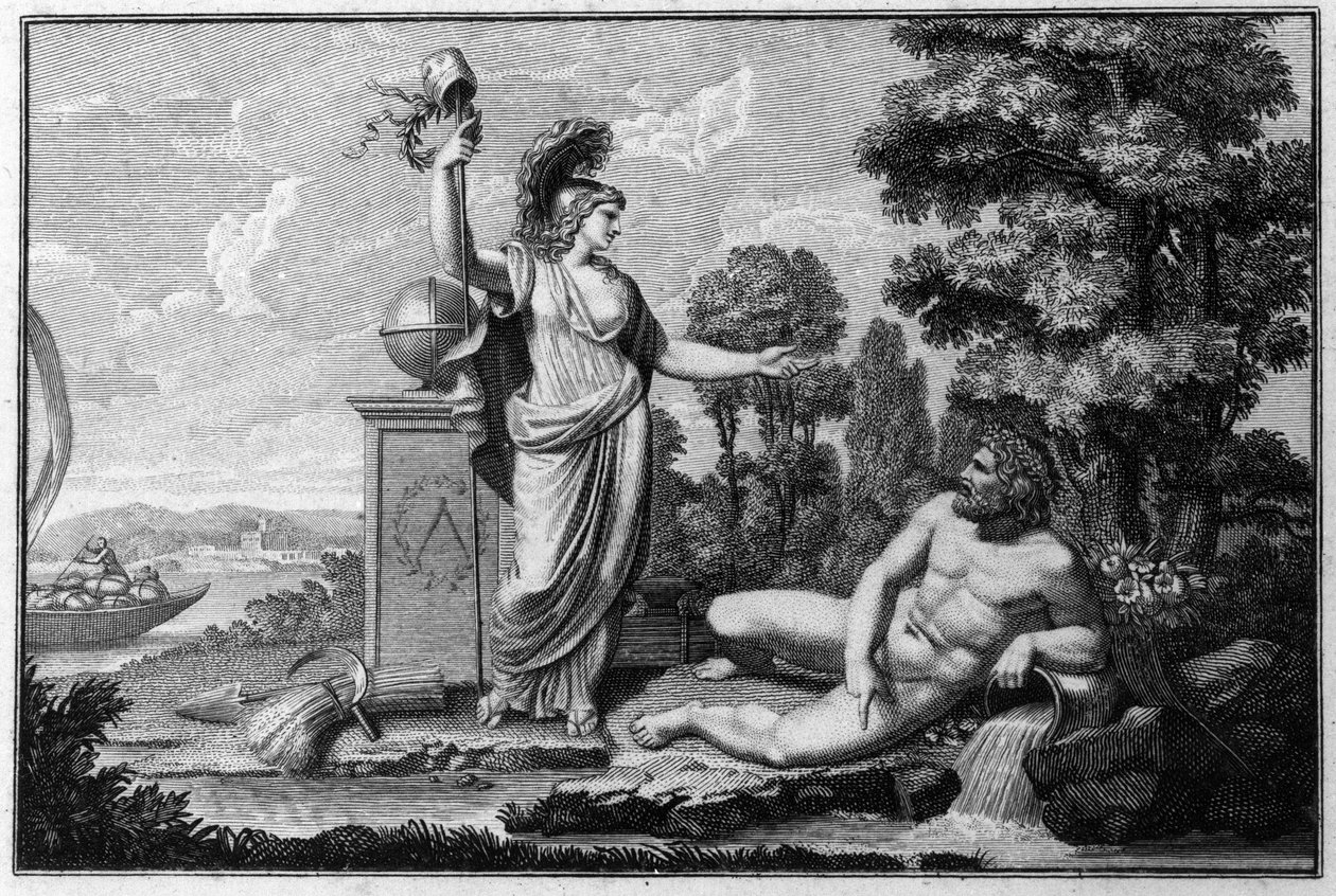 A Cisalpin Köztársaság (Cisalpina) allegóriája, amelyet Bonaparte Napóleon készített 1797.06.27-én francia mintára Olaszországban, amely 1802-ben lett Olasz Köztársaság. A Francia Köztársaság szimbólumai láthatók. Metszet Museo del risorgimento, Milánó. alkotó: Unknown artist