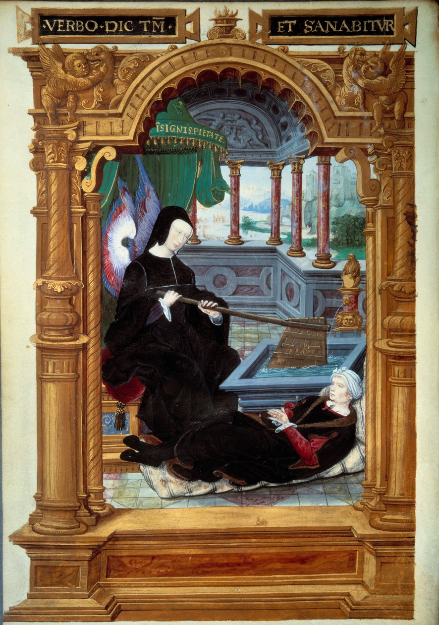 I. Francois anyja, Louise de Savoie (1476-1531) régensének allegóriája azt ábrázolta, aki kormányt tart és angyalszárnyakat hordoz. A kézirat szerzője a lábánál fekszik. Miniatűr a Geste de Blanche de Castille című filmből, Etienne Le Bl alkotó: Unknown artist