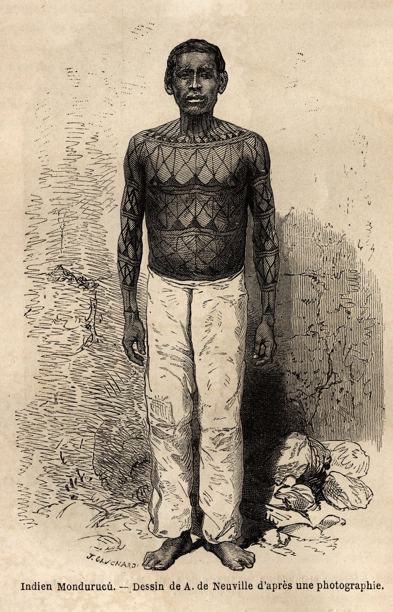 Indián Mondurucu (vagy Mundurucu), Para állam törzse, a Tapajos folyó vidékén alkotó: Unknown artist