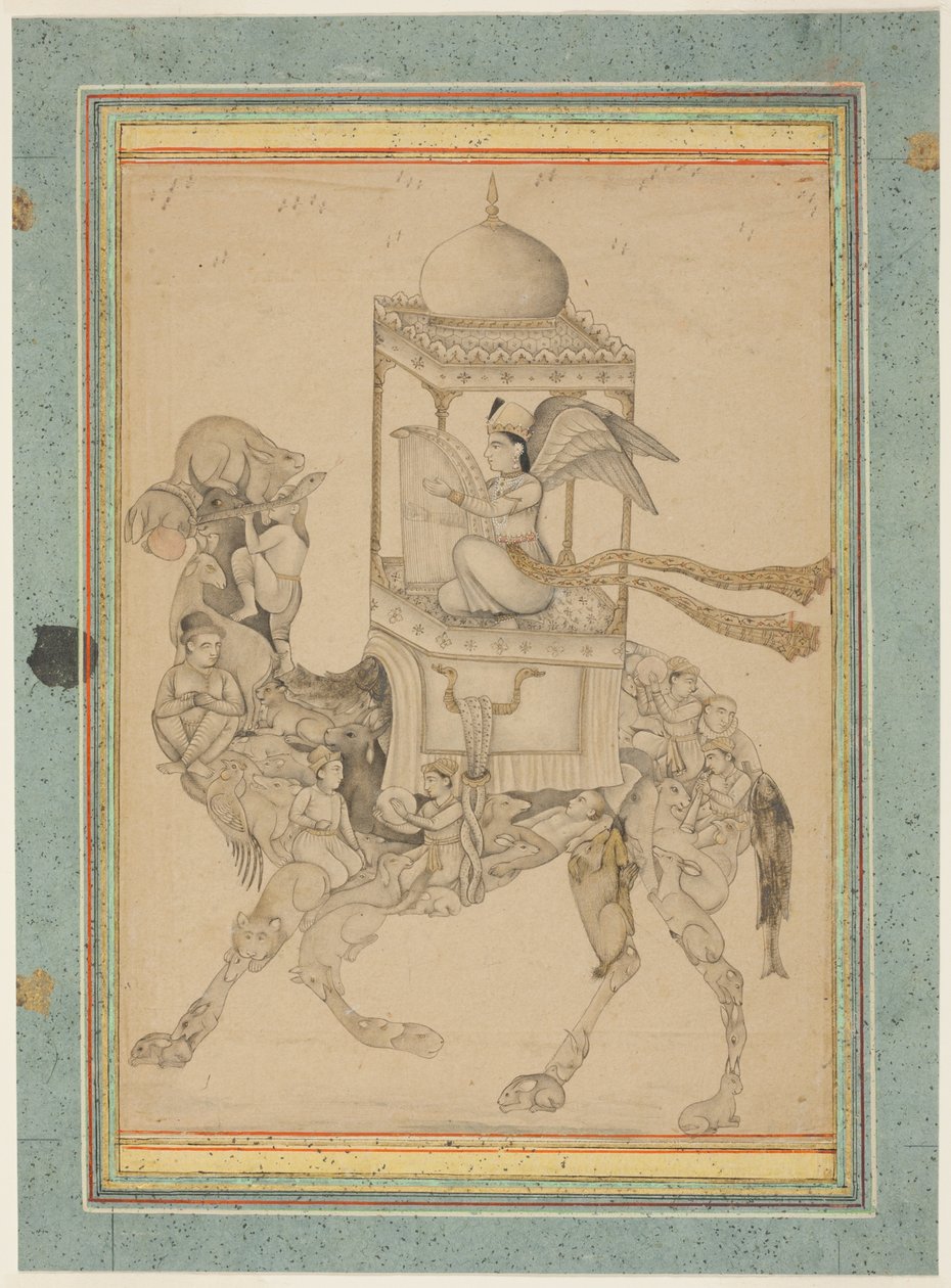Angyal (Peri) egy összetett tevén lovagolva alkotó: Unknown artist