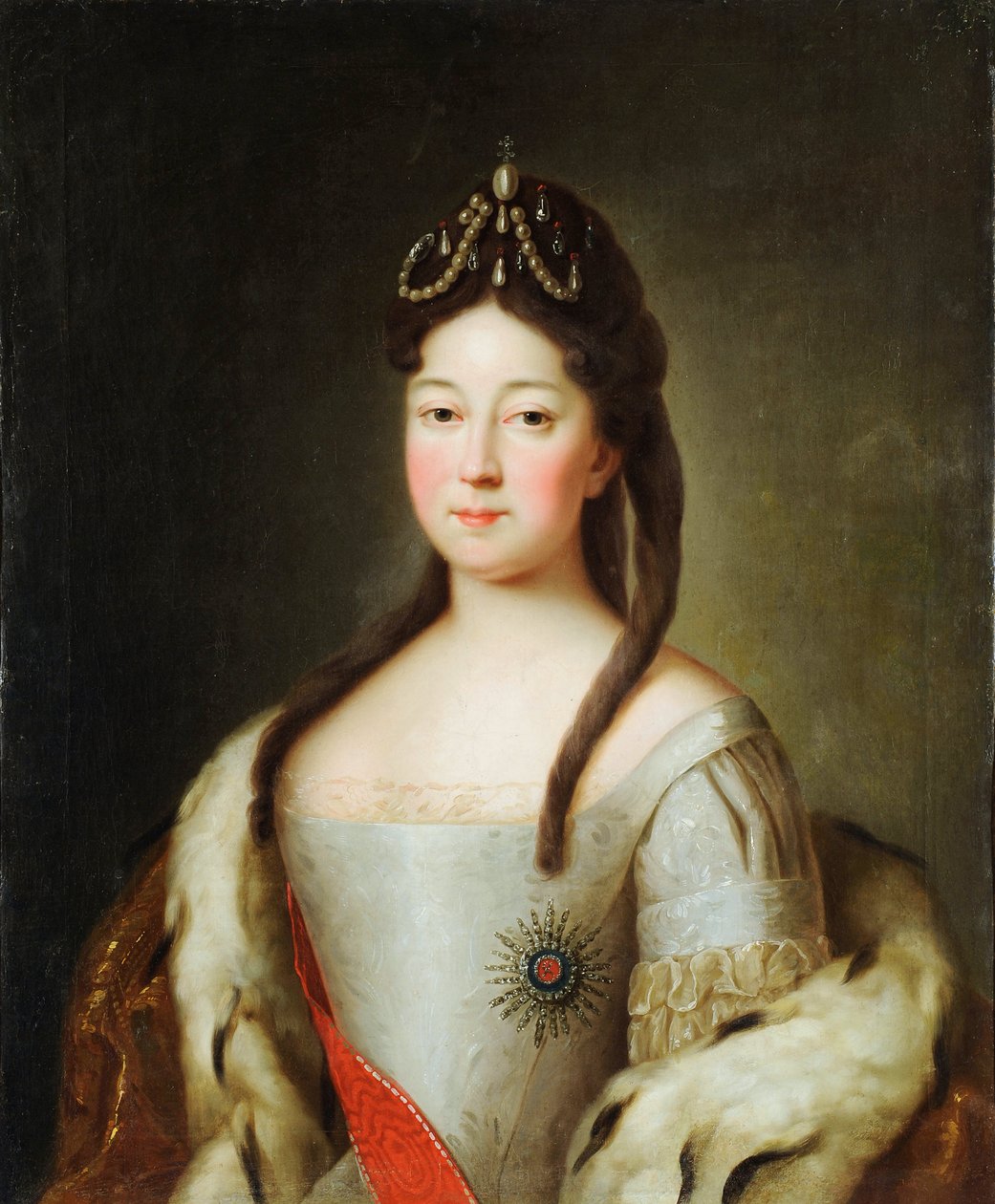 Anna Petrovna de Russie – Anna Petrovna orosz cár (1708-1728), I. Péter orosz császár, Anonymous lányának portréja. Olaj, vászon, 18. század utolsó negyede, Állami Építészeti, Történeti és Művészeti Múzeum, Vladimir alkotó: Unknown artist