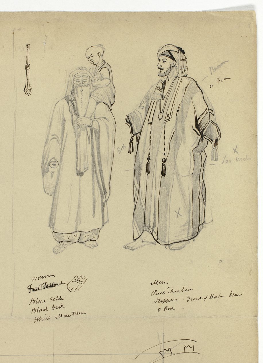 Arab férfi, nő és gyermek alkotó: Unknown artist