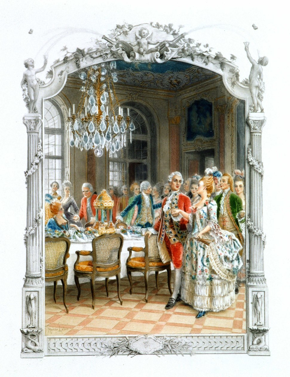 Arisztokraták az asztalnál a 17. században - a „Minőségi nő a múlt században” című részben alkotó: Unknown artist